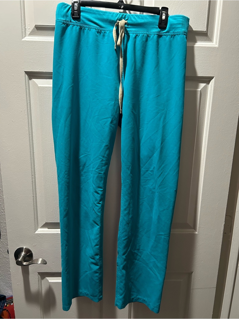 Figs Women’s Teal Livingston High-Rise Straight Leg Scrub Pants Size Medium